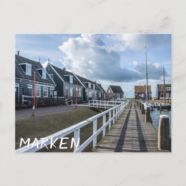 Postal Pier de madera en Marken, Países Bajos (Anverso)