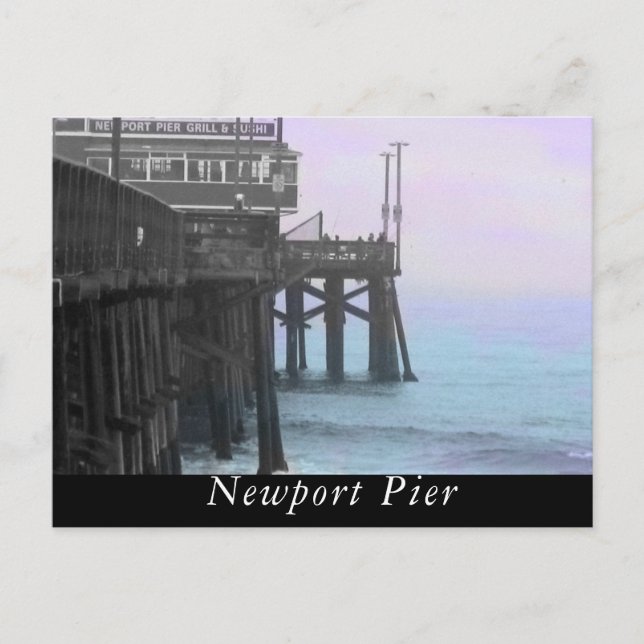 Postal Pier de Newport estilizado (Anverso)