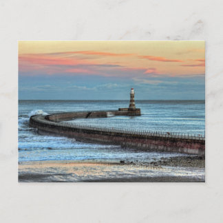 Postal Pier Roker y faro