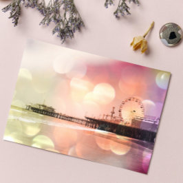 Postal Pier Santa Mónica - Edición de fotos rosadas respl