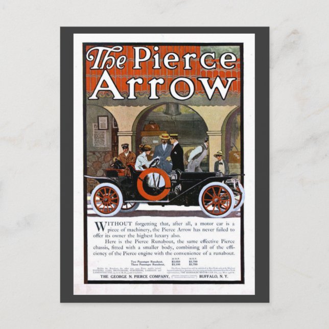 Postal Pierce Arrow Motor Car (Anverso)