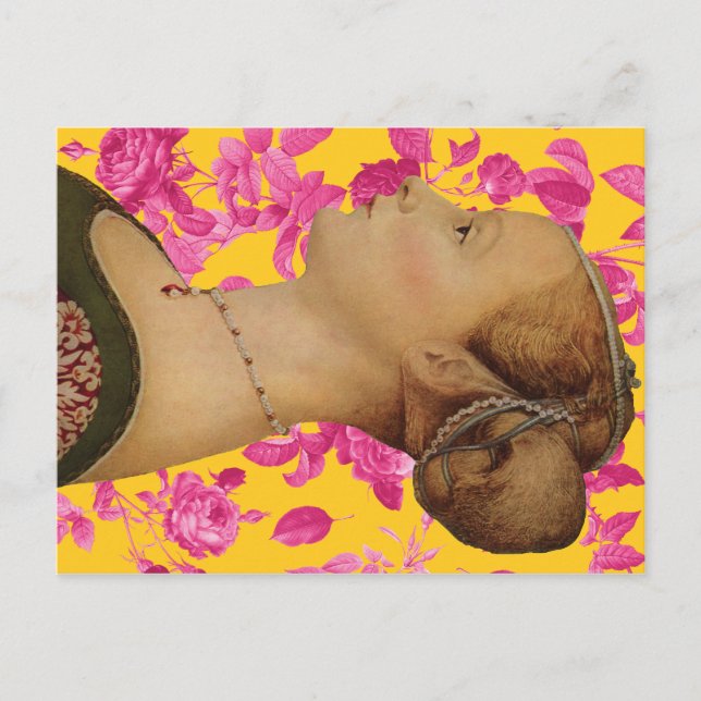 Postal Piero del Pollaiuolo, retrato de una joven (Anverso)