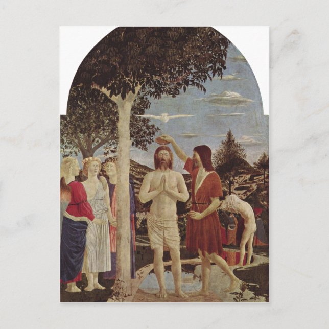 Postal Piero della Francesca Taufe Christi um 1440-1450 c (Anverso)