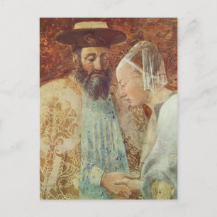 Postal Piero Francesca: Reunión de la Reina Sheba Rey Sal