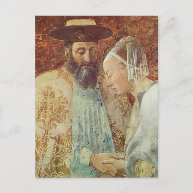 Postal Piero Francesca: Reunión de la Reina Sheba Rey Sal (Anverso)