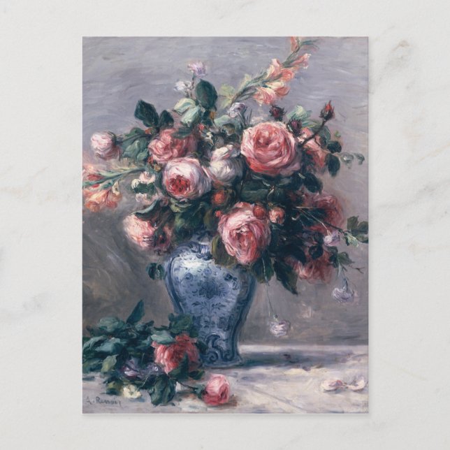 Postal Pierre A Renoir | Base de Rosas (Anverso)