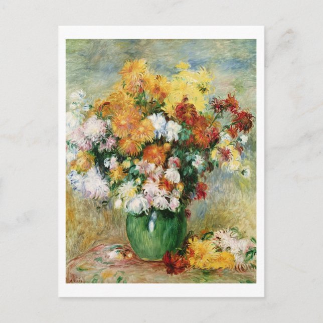 Postal Pierre A Renoir | Bouquet de crisantemos (Anverso)
