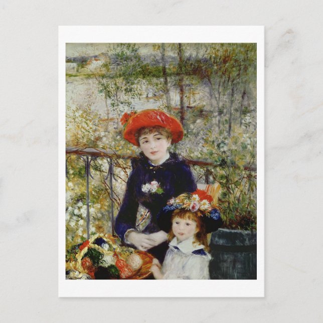 Postal Pierre A Renoir | Dos hermanas, o en la terraza (Anverso)