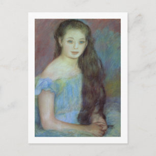 Postal Pierre A Renoir Joven chica con ojos azules