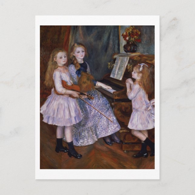 Postal Pierre A Renoir | Las hijas de Catulle Mendes (Anverso)