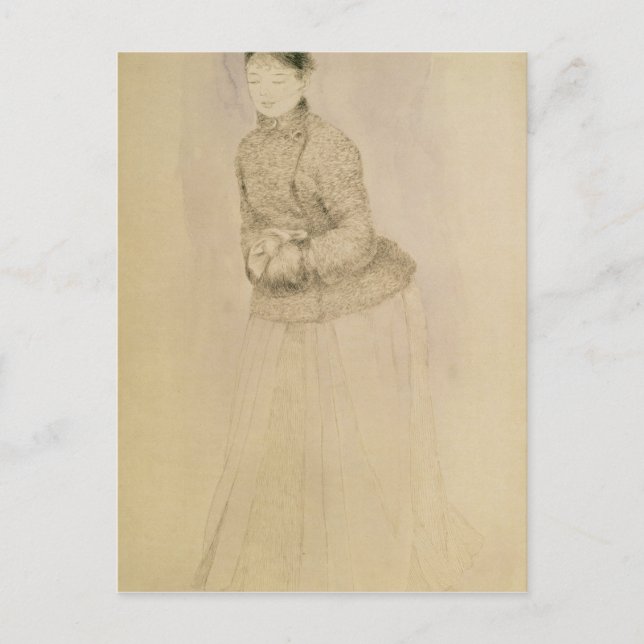 Postal Pierre A Renoir | Mujer con bofetada (Anverso)