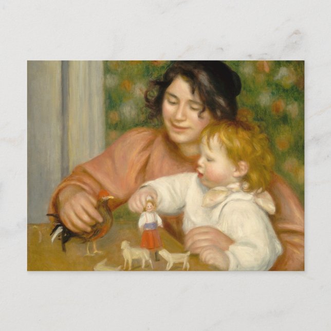 Postal Pierre A Renoir | Niño con juguetes (Anverso)
