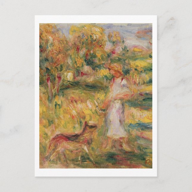 Postal Pierre A Renoir | Paisaje con la esposa del artist (Anverso)