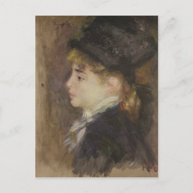 Postal Pierre A Renoir | Retrato de Margot (Anverso)