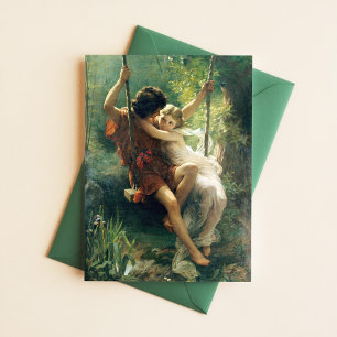 Postal Pierre Auguste Cot Springtime Primavera Romantic