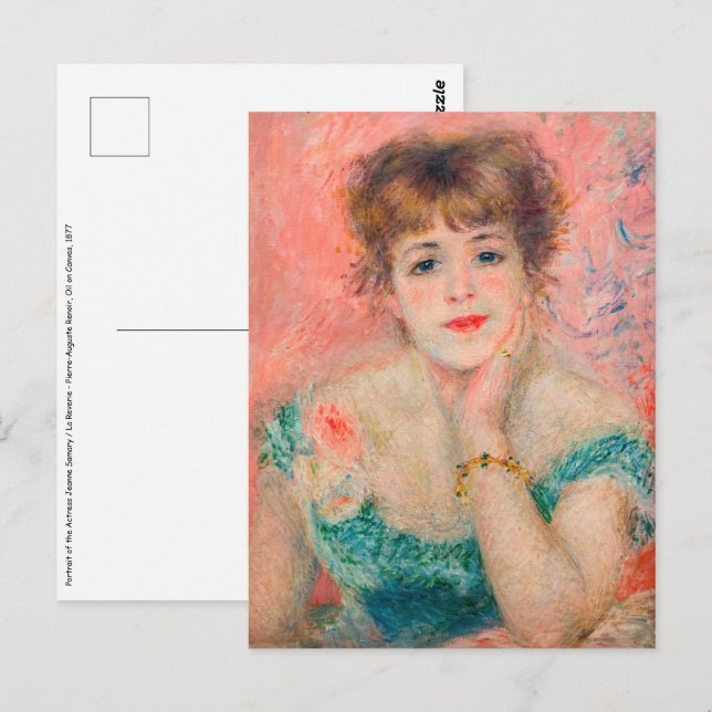 Postal Pierre-Auguste Renoir - Actriz Jeanne Samary (Anverso / Reverso)