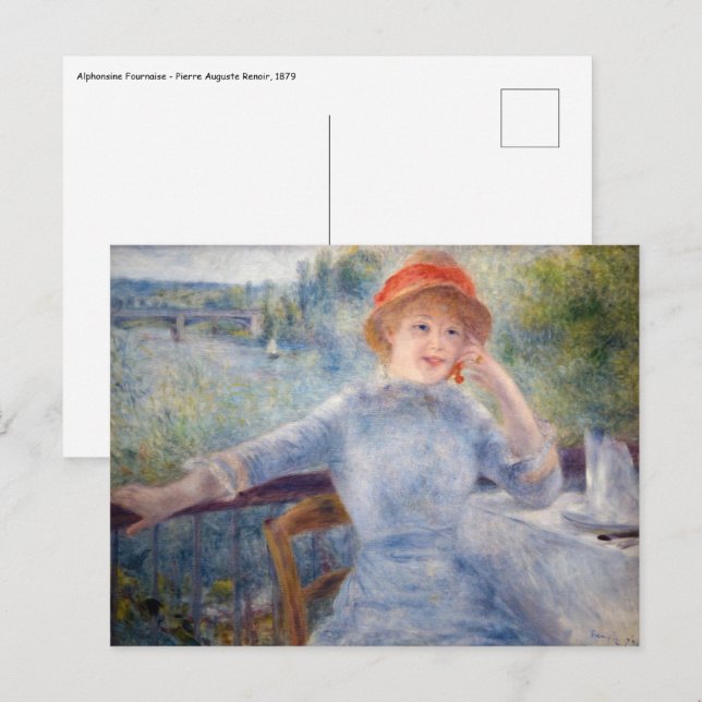 Postal Pierre Auguste Renoir - Alphonsine Fournaise (Anverso / Reverso)