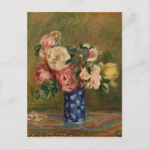 Postal Pierre Auguste Renoir Bouquet azul rosado de los R