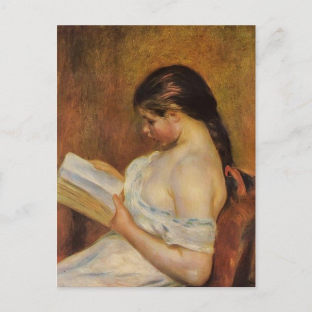 Postal Pierre-Auguste Renoir - Chica joven leyendo (Anverso)