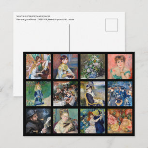 Postal Pierre-Auguste Renoir - Collage de cuadrícula de o