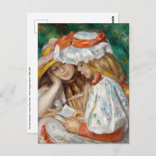 Postal Pierre-Auguste Renoir - Dos Chicas leyendo (Anverso / Reverso)