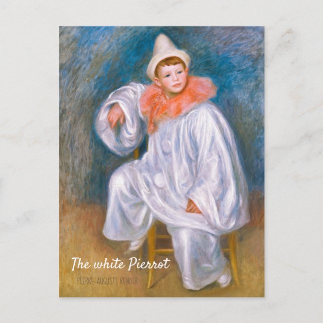 Postal Pierre-Auguste Renoir El Pierrot Blanco CC1066 (Anverso)