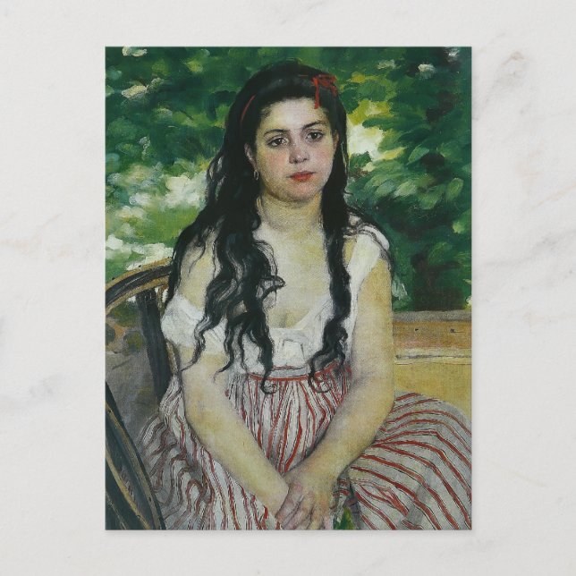 Postal Pierre-Auguste Renoir- En verano (La Gitana) (Anverso)