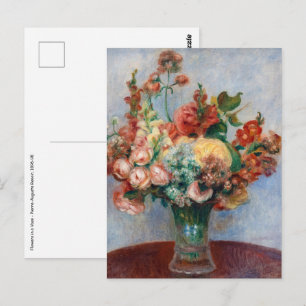 Postal Pierre-Auguste Renoir - Flores en un jarrón
