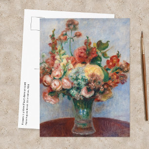 Postal Pierre-Auguste Renoir - Flores en un jarrón
