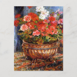 Postal Pierre-Auguste Renoir Geraniums en una cuenca de c