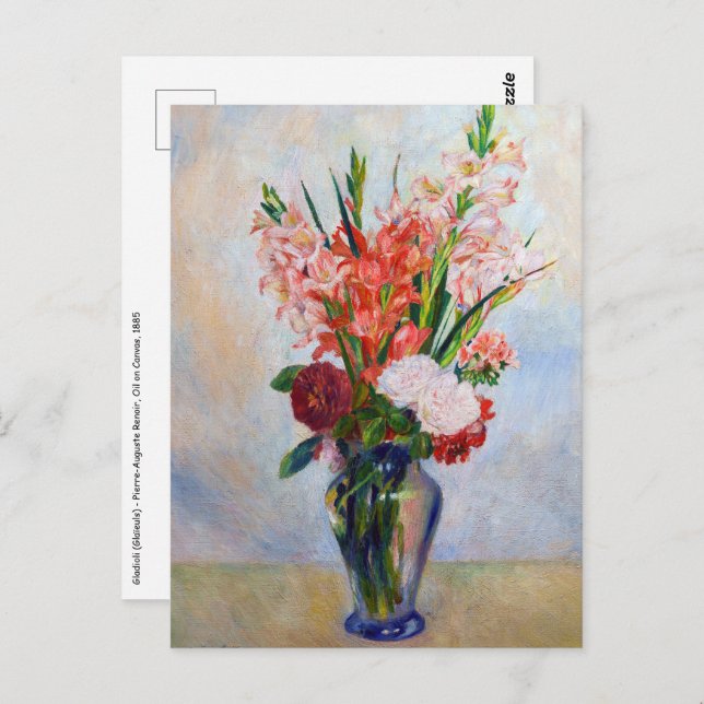 Postal Pierre-Auguste Renoir - Gladioli (Anverso / Reverso)