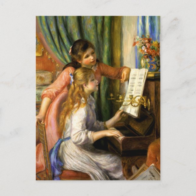 Postal Pierre-Auguste Renoir - Jeunes Filles au Piano (Anverso)
