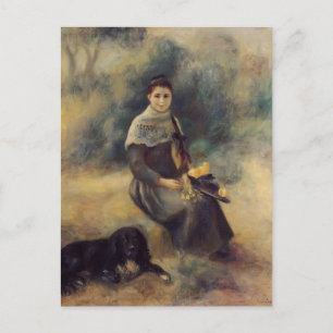 Postal Pierre-Auguste Renoir - Joven Chica con un perro