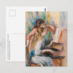 Postal Pierre Auguste Renoir - Jóvenes Chicas en el piano