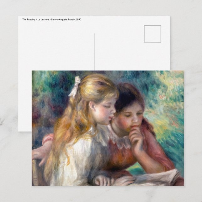 Postal Pierre-Auguste Renoir - La lectura (Anverso / Reverso)