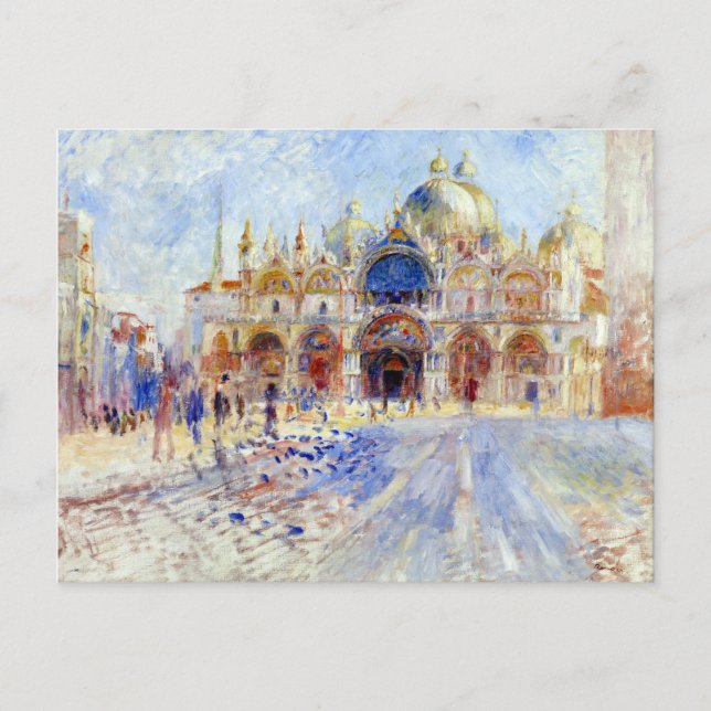 Postal Pierre Auguste Renoir La Piazza San Marco, Venecia (Anverso)