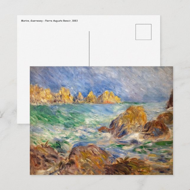 Postal Pierre-Auguste Renoir - Marine, Guernesey (Anverso / Reverso)