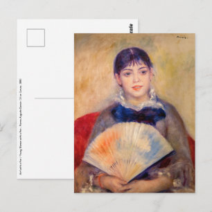 Postal Pierre-Auguste Renoir - Muchacha con un abanico