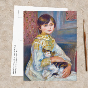Postal Pierre-Auguste Renoir - Niño con gato