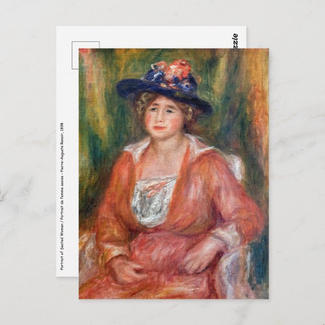 Postal Pierre-Auguste Renoir - Retrato de mujer sentada (Anverso / Reverso)