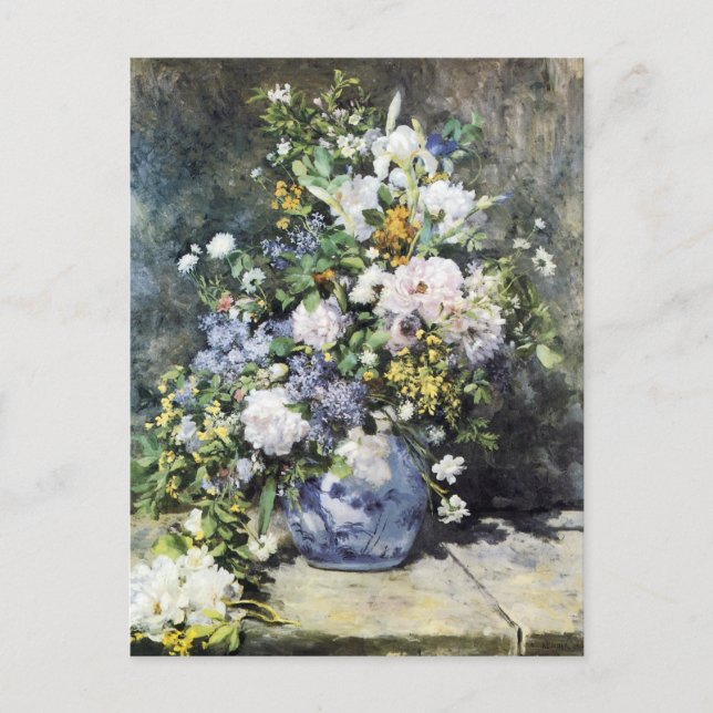 Postal Pierre-Auguste Renoir Vase de flores (Anverso)