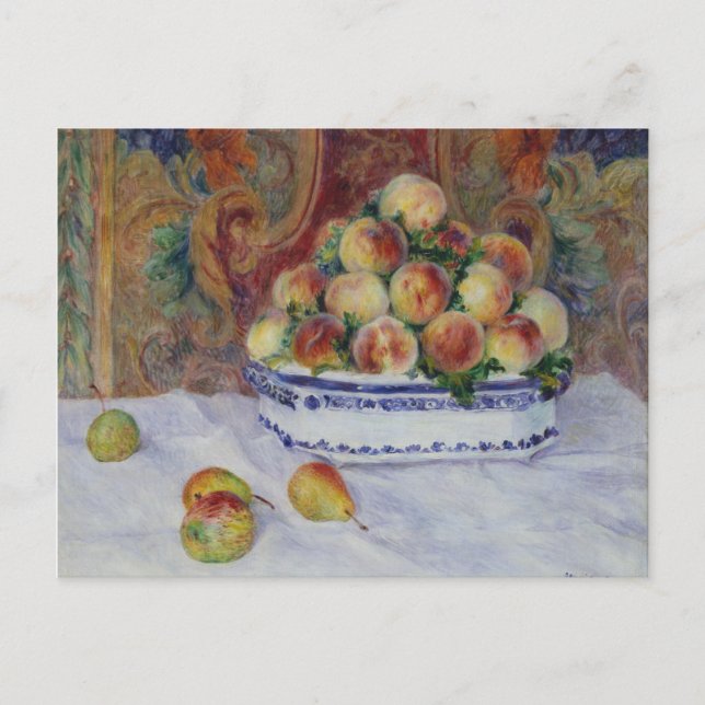 Postal Pierre Auguste Renoir | Vida fija con melocotones (Anverso)