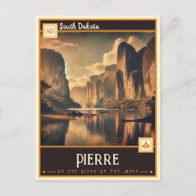 Postal Pierre, Dakota del Sur | Vintage (Anverso)