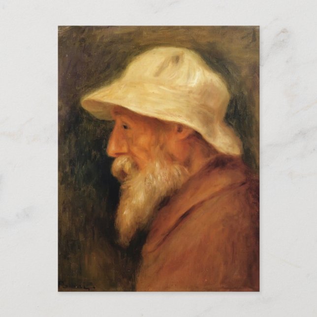 Postal Pierre Renoir - Autorretrato con un Gorra blanco (Anverso)