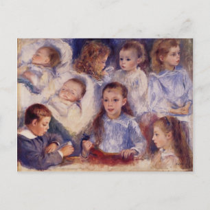 Postal Pierre Renoir - Estudios de los niños de Paul Bera