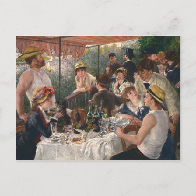 Postal PIERRE RENOIR - Luncheon del Fiesta del barco 1881 (Anverso)