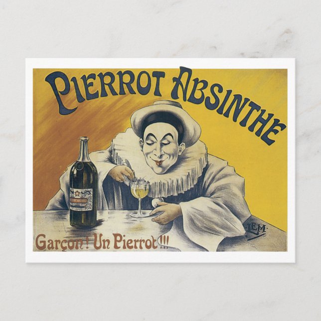 Postal Pierrot Absinthe (Anverso)