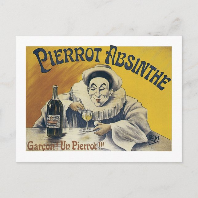 Postal Pierrot Absinthe (Anverso)