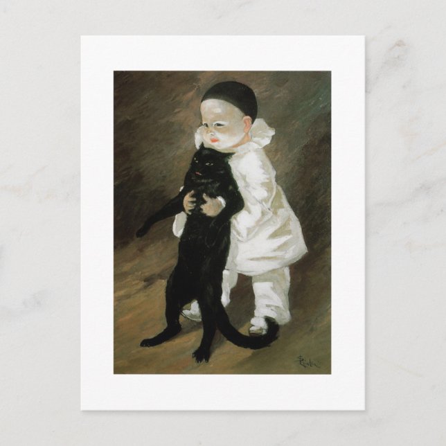 Postal Pierrot con gato, Alexandre Steinlen (Anverso)