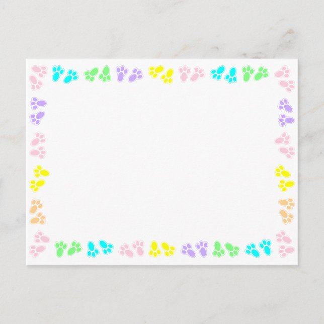 Postal Pies de conejo de Pascua borde personalizado  (Anverso)